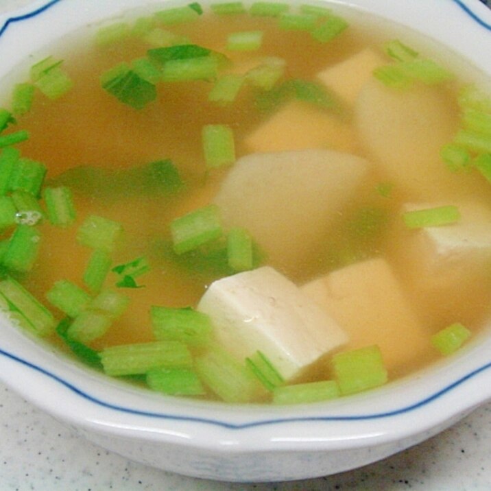 豆腐と長芋のコンソメスープ